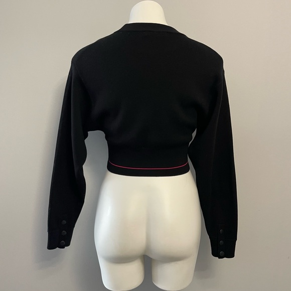 Rag & Bone / JEAN Sharon Knit Top Black Pink Cropped Crewneck Sweater Size XS - Picture 11 of 16